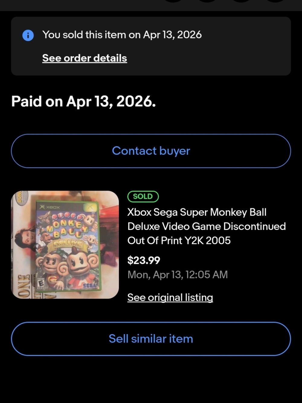 Xbox Sega Super Monkey Ball Deluxe Video Game Discontinued Out Of Print Y2K 2005